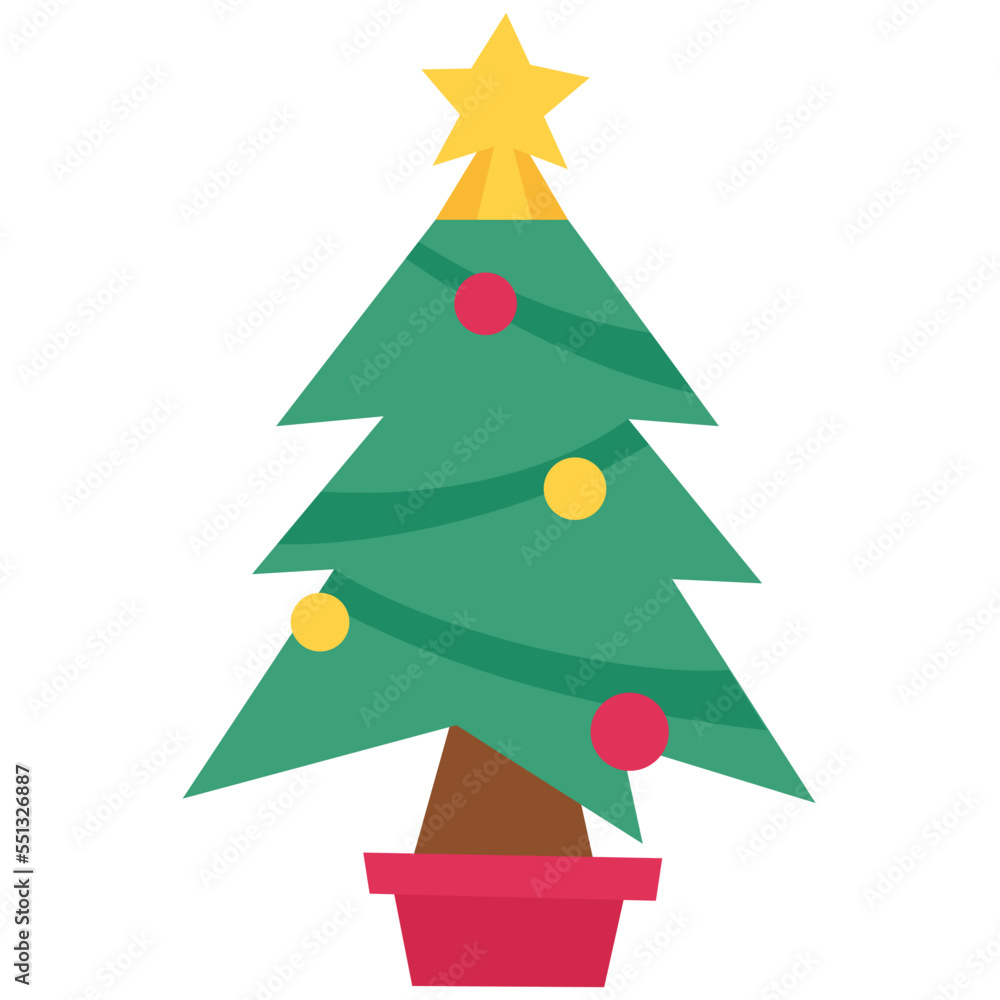 Christmas tree icon, Christmas doodle vector illustration Christmas tree icon, Christmas doodle vector illustration