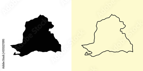 Peravia map, Dominican Republic, Americas. Filled and outline map designs. Vector illustration