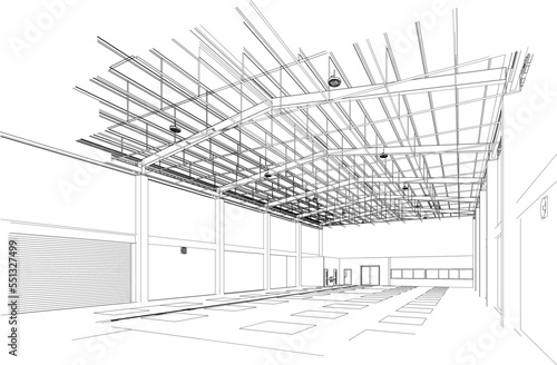 3D illustration of building structure