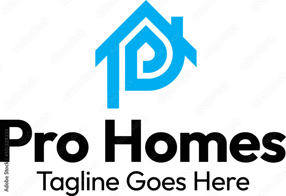 Letter P real estate Pro Homes logo design Letter P real estate Pro Homes logo design