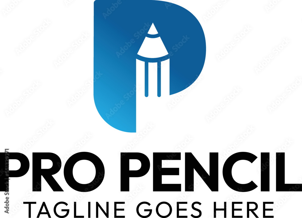 Letter P Logo Design-Pro Pencil Letter P Logo Design-Pro Pencil