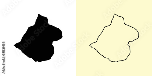 Tacna map, Peru, Americas. Filled and outline map designs. Vector illustration photo