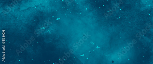 Fototapeta Naklejka Na Ścianę i Meble -  Artistic hand painted multi layered dark blue background. Navy blue watercolor. Winter blue sky with stars background. Bokeh light. Abstract grunge background. Blur sparkles background. Water bubbles.