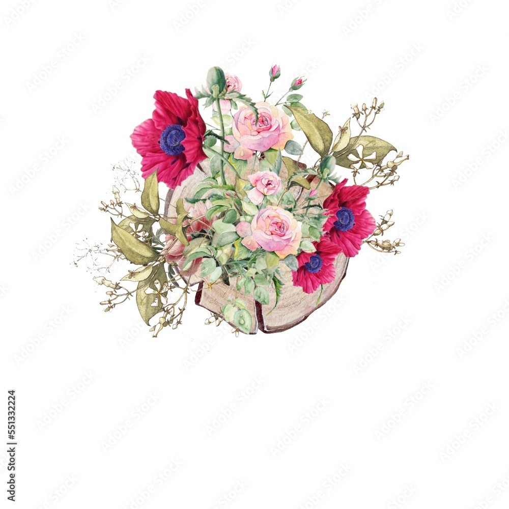 Obraz premium Floral decor, field, garden flowers. Wedding, birthday, Easter design.