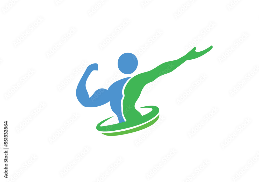 Athlete healthy lifestyle logo concept Athlete healthy lifestyle logo concept