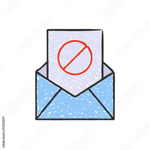Mail with spam cartoon icon