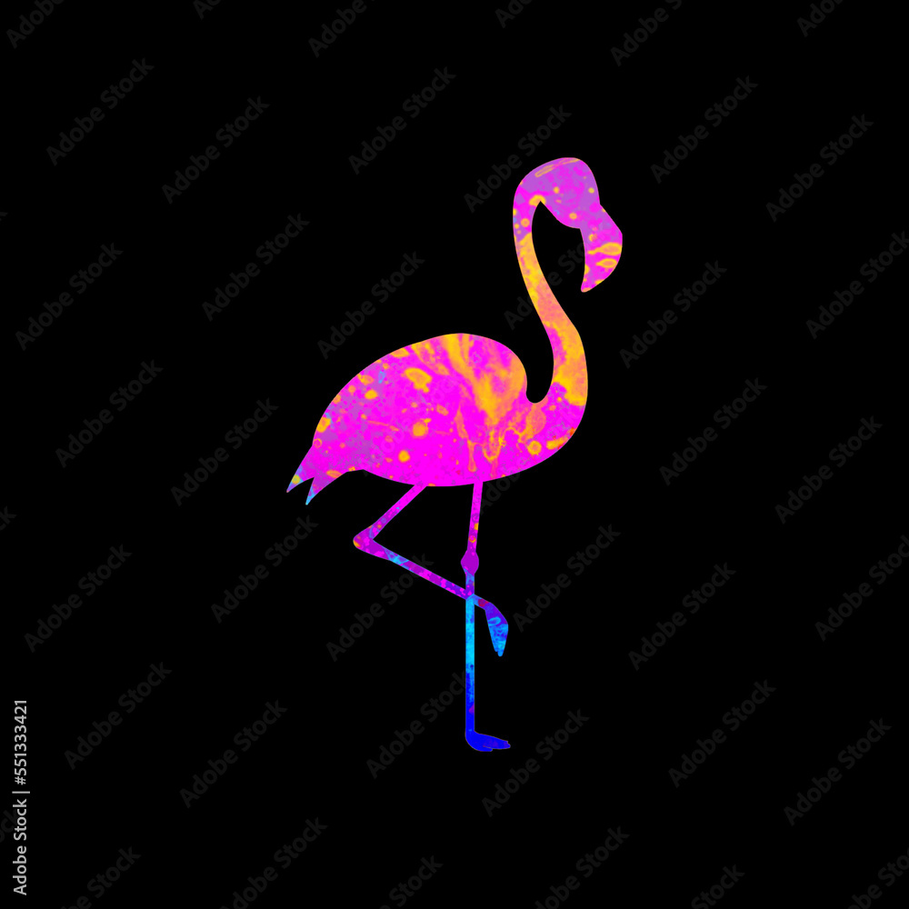 Obraz premium Watercolor Flamingo Abstract Flamingo, Colorful Flamingo Illustration, Flamingo Drawing, Flamingo