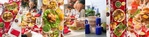 Collage of tasty Christmas ...