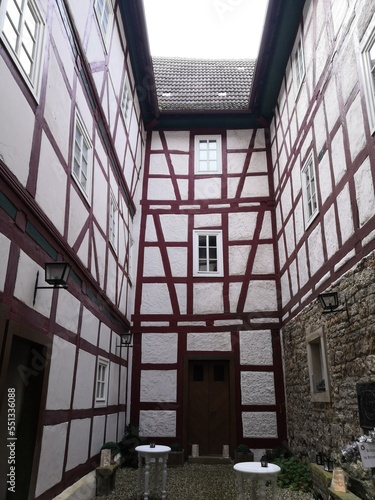 Der Innenhof vom Schloß in Großbodungen im Eichsfeld, Thüringen