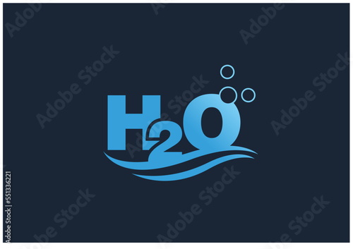 H2O logo concept simple vector illustration