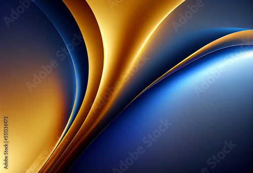 Contrast Blue and Gold Floating Gradient Background © Amika Studio