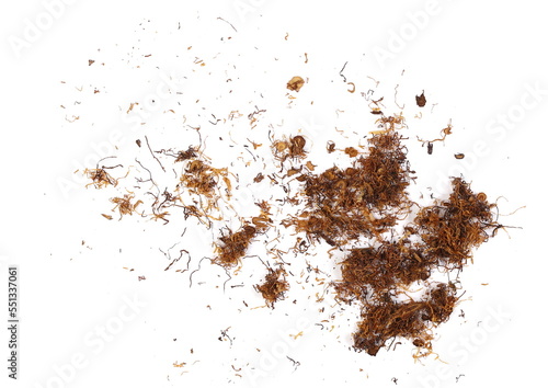 Tobacco isolated on white background and texture, top view