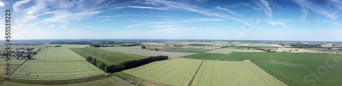 Obraz na płótnie Aerial view above Norfolk countryside of England w salonie