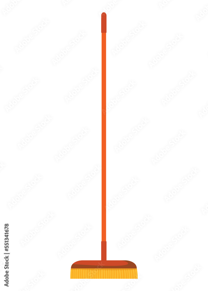 Broom mop icon. Hygiene handling equipment object illustration, household mop or housework broom tool isolated on white background Broom mop icon. Hygiene handling equipment object illustration, household mop or housework broom tool isolated on white background