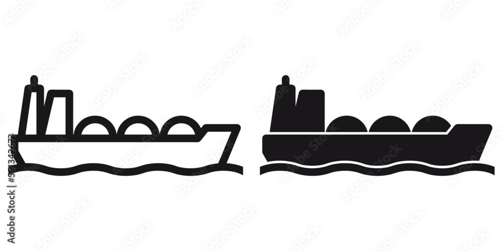 ofvs251 OutlineFilledVectorSign ofvs - lng tanker icon . (liquefied natural gas) . isolated transparent . outline and filled version . AI 10 / EPS 10 . g11591