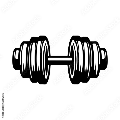 Dumbbell sketch icon. Weightlifting sketch