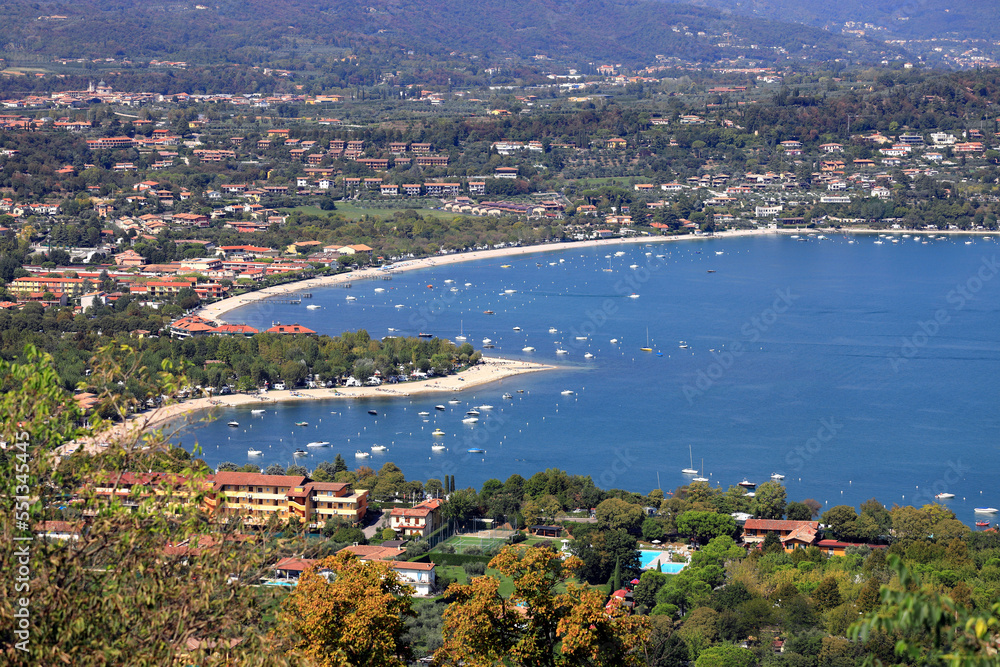 View of bay of Pieve Vecchia on Lake Garda. Brescia, Italy, Europe.  