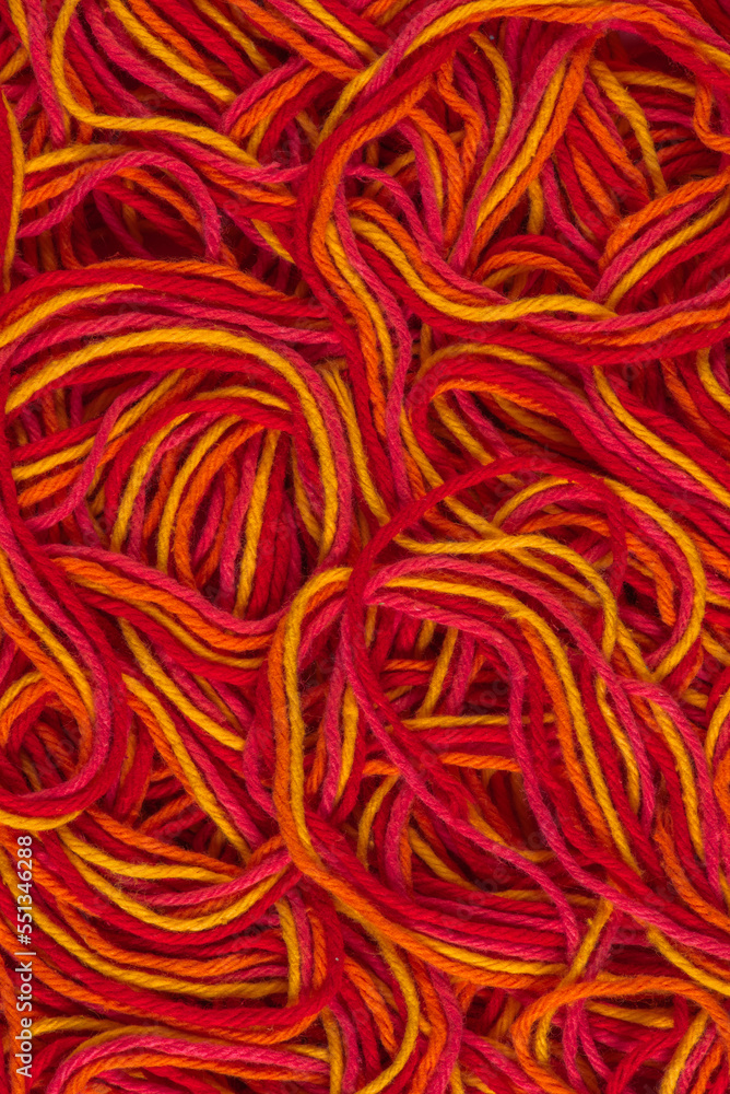 Tangled yarn directly above as background Tangled yarn directly above as background