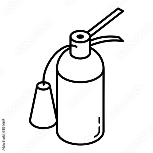 An outline isometric icon of fuel pipeline 