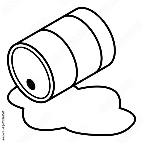 A linear isometric icon of oil spill 