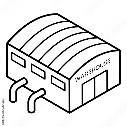 An outline isometric icon of fuel pipeline 