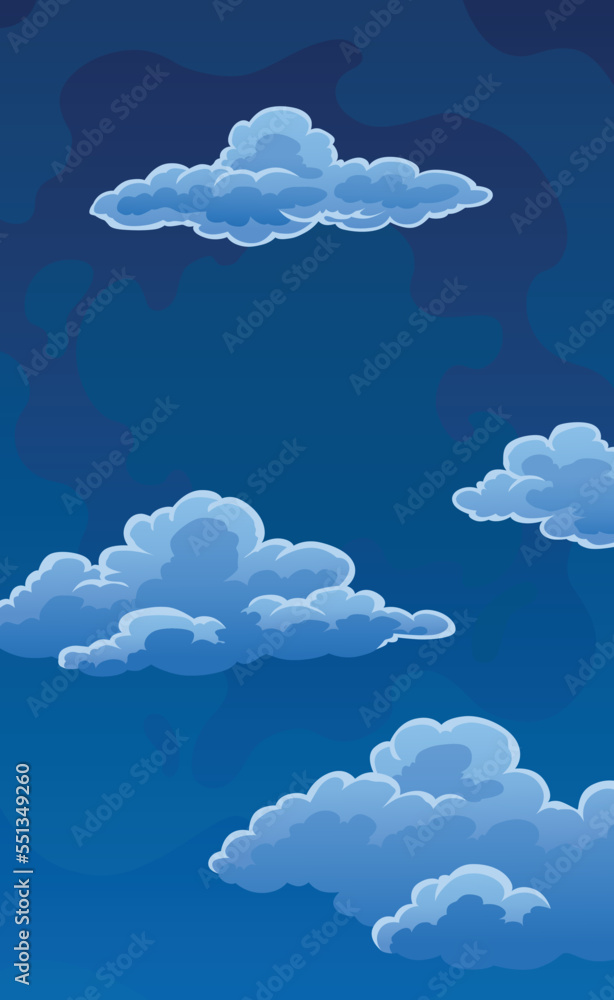 Night with clouds. Weather app screen, mobile interface design. Forecast weather background. Time concept vector banner Night with clouds. Weather app screen, mobile interface design. Forecast weather background. Time concept vector banner