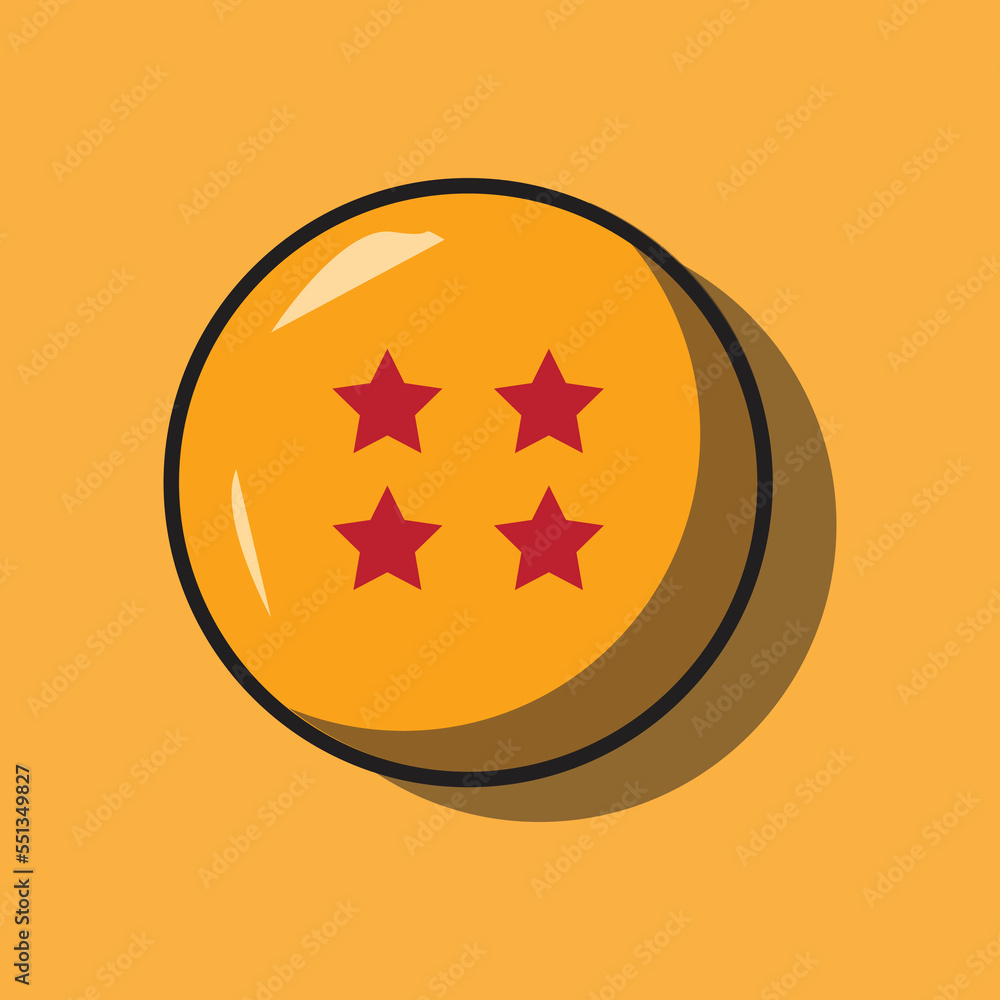 4 Dragon ball icon.Dragon ball vector .Drgon ball vector illustrtion .Ball  vector Stock Vector | Adobe Stock