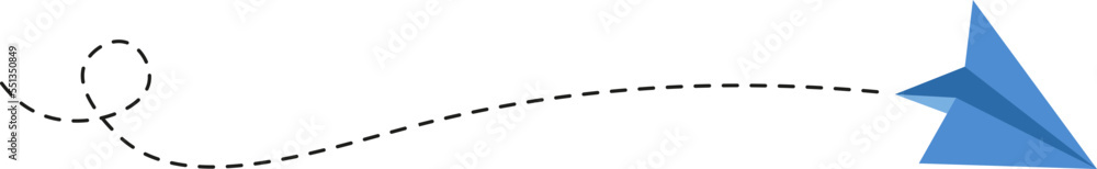 Dashed line paper airplane route 