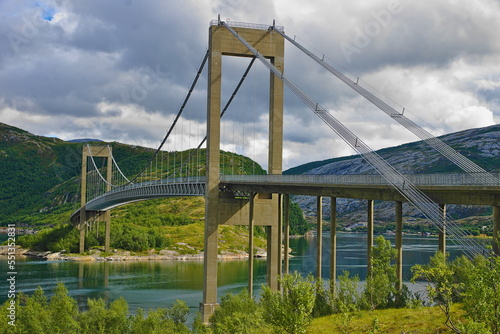 Kjellingstraumen bridge on road 17, Nordland County, Norway photo