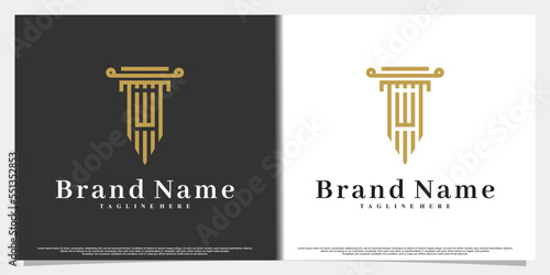 Law and latter w logo design with creative concept Premium Vector