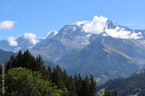 Billede på lærred Mont Blanc massif Saint-Gervais-Les-Bains France Mont Joly