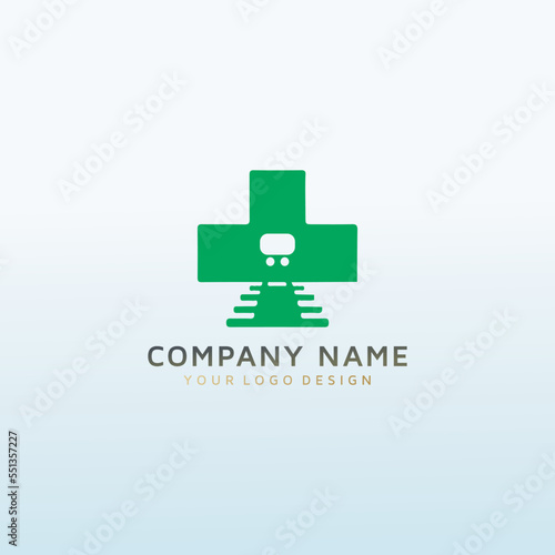 Railway medical center logo design