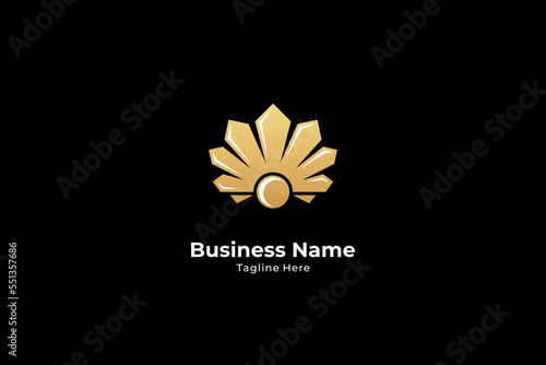 Luxury pearl shell logo suitable for jewelry company design