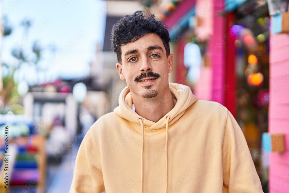 Young caucasian man smiling confident standing at street Young caucasian man smiling confident standing at street
