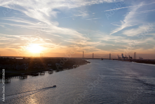 Jacksonville City Port And St. Johns River Sunset