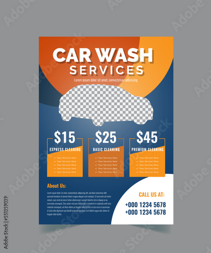 Car Wash Flyer Design Template, Car Cleaning Service flyer, Washing flyer, automobile wash leaflet, flyer layout design.