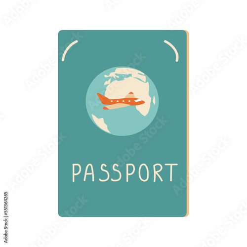 International passport. Cute cartoon style vector illustration.	