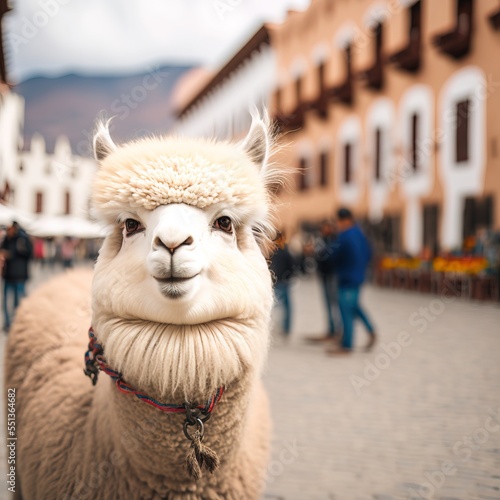 Happy Lama in south america