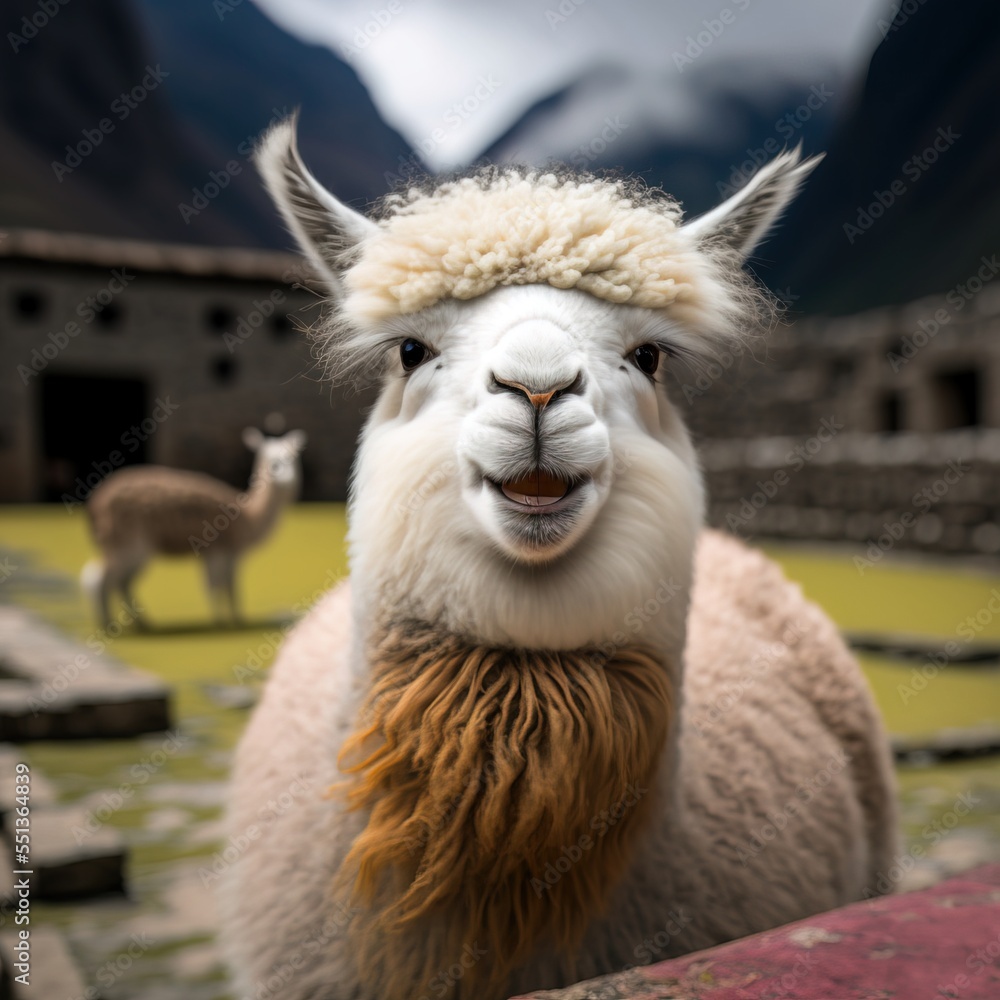 Obraz premium Happy Lama in south america