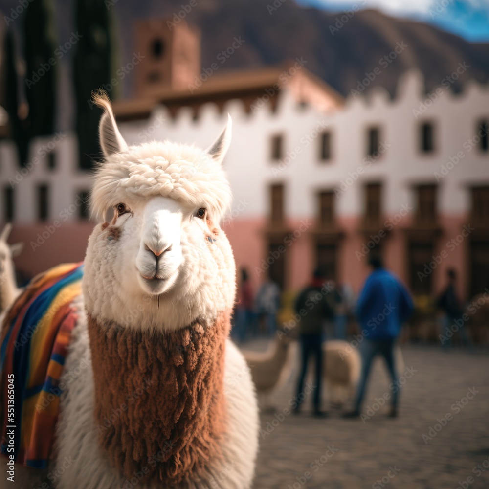 Obraz premium Happy Lama in south america