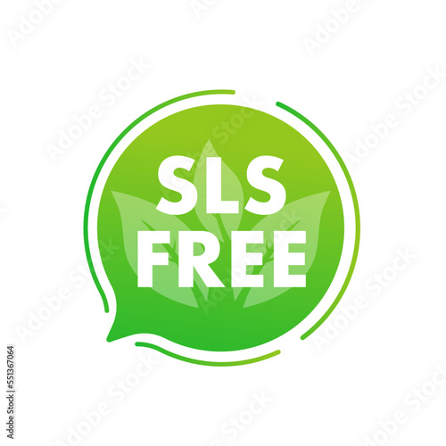 SLS free icon symbol, sulfate sles keratin free stamp symbol. Vector illustration