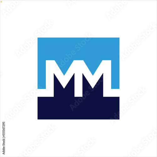 letter mm logo vector emblem template