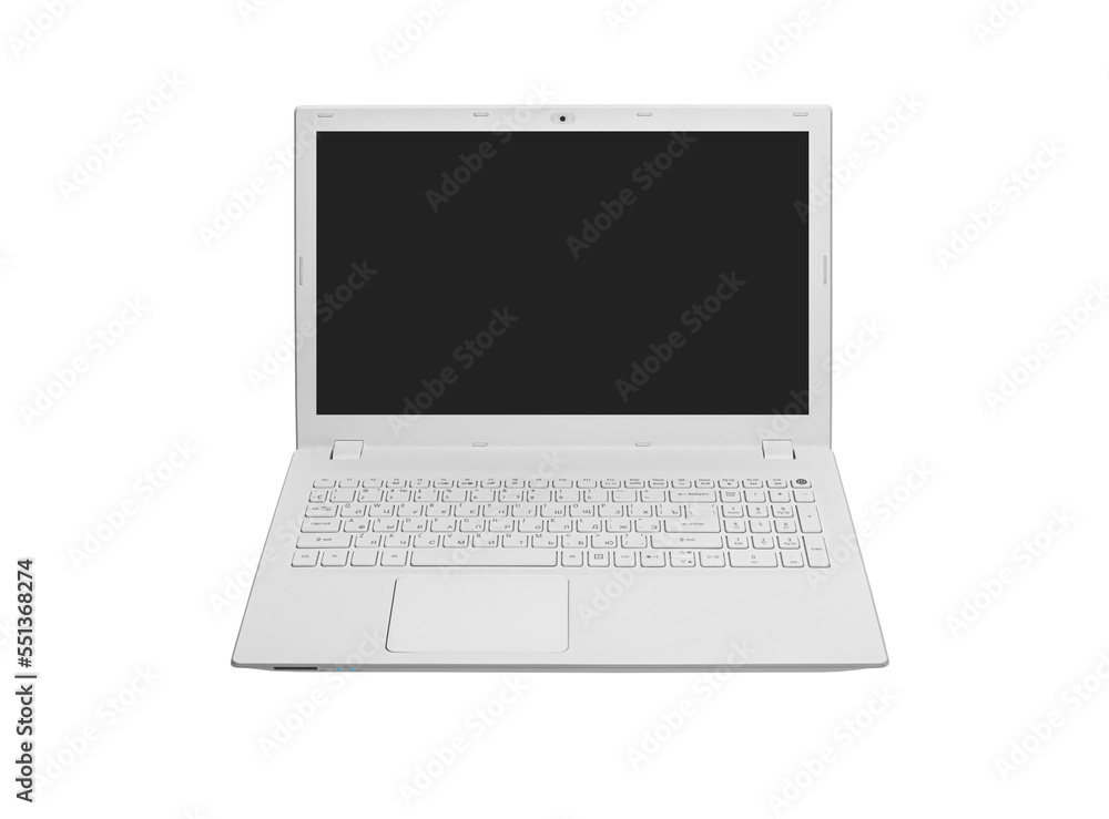 White modern laptop isolated on a white background. White modern laptop isolated on a white background.