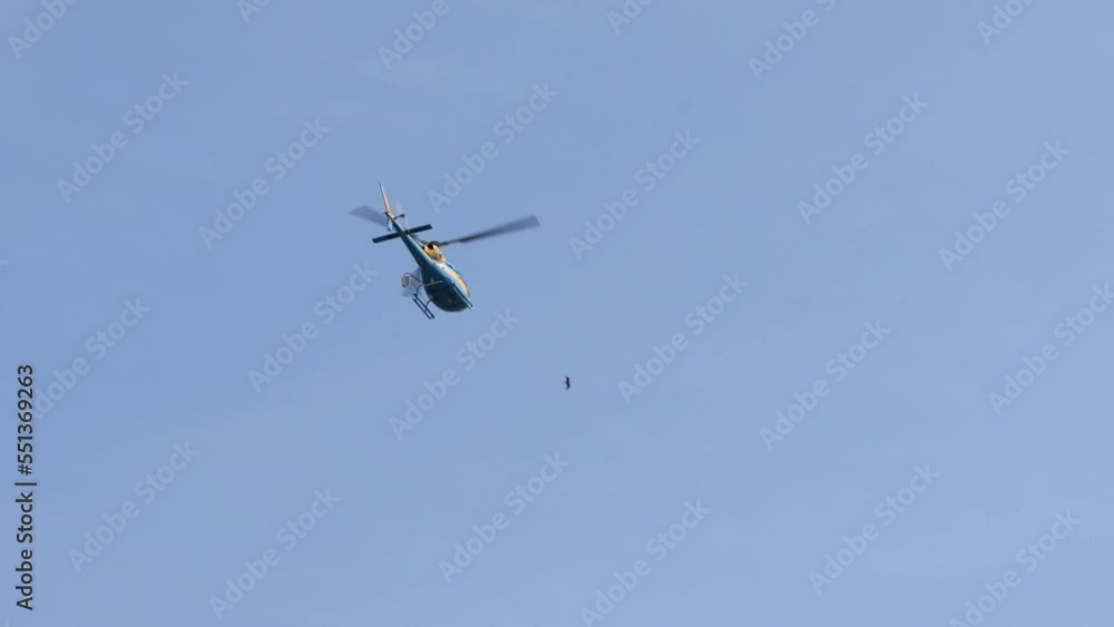 Traffic Police or Medical helicopter in flight Traffic Police or Medical helicopter in flight