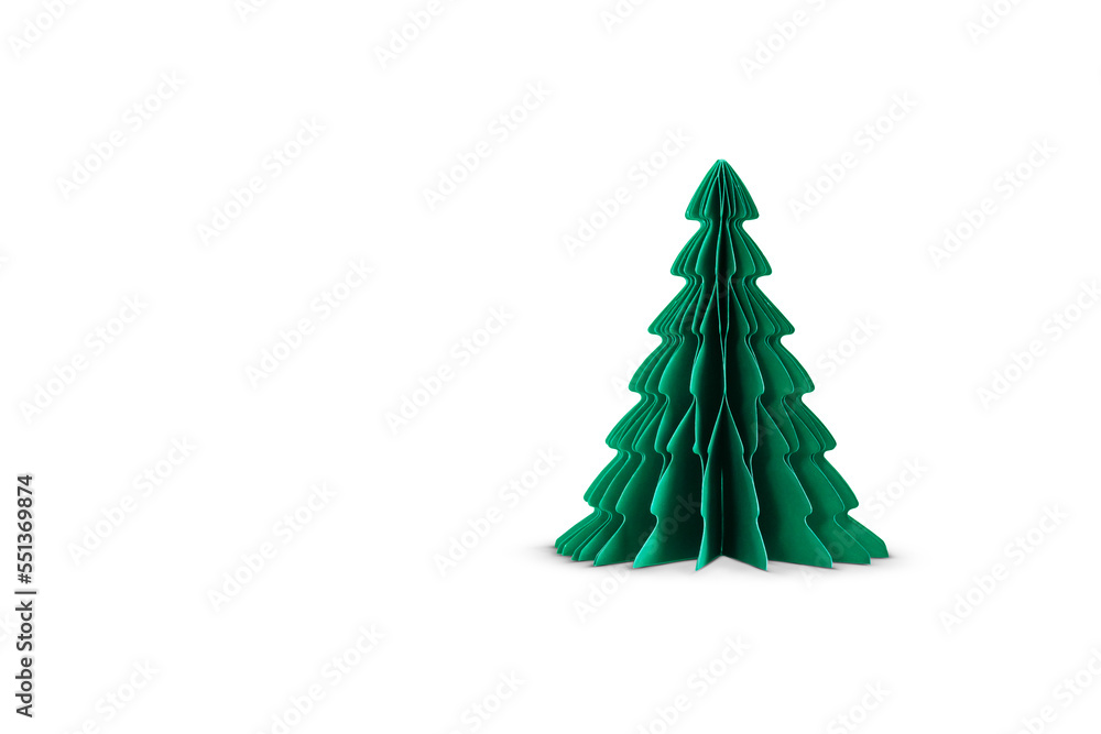 Christmas tree made of paper isolated on white background. Christmas tree made of paper isolated on white background.