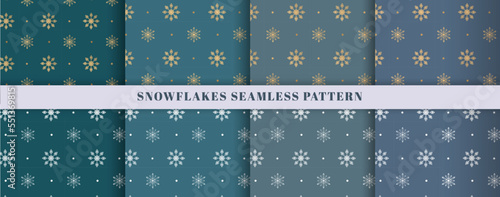 Snowflakes seamless pattern. Snowfall repeat backdrop. Winter holidays theme. Seamless background with snowflakes. 