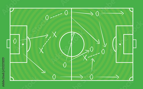 Soccer field tactics. vector illustration