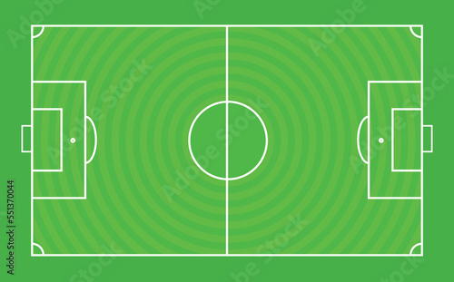 Soccer field top view. Vector illustration.