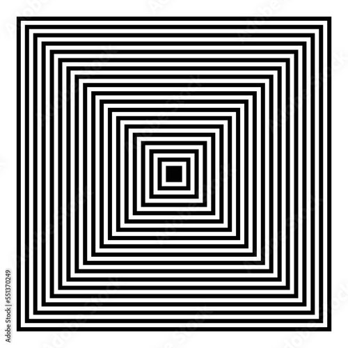 Abstract geometric op art design. Square lines pattern.