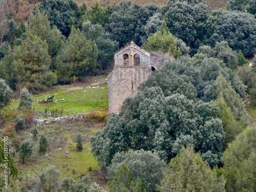 Ermita de Casuar en la Hoz del Rio Riaza, parque natural de la provincia de Segovia photo